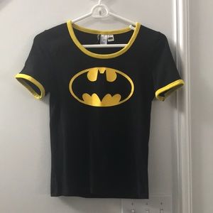 Batman logo shirt.